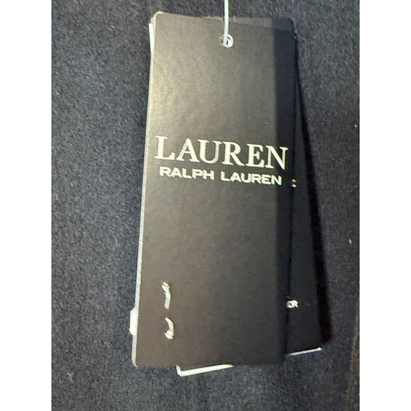 Lauren Ralph Lauren Coat Size 16 Black Wool Blend Belted Wrap Women’s Classic - Picture 6 of 9